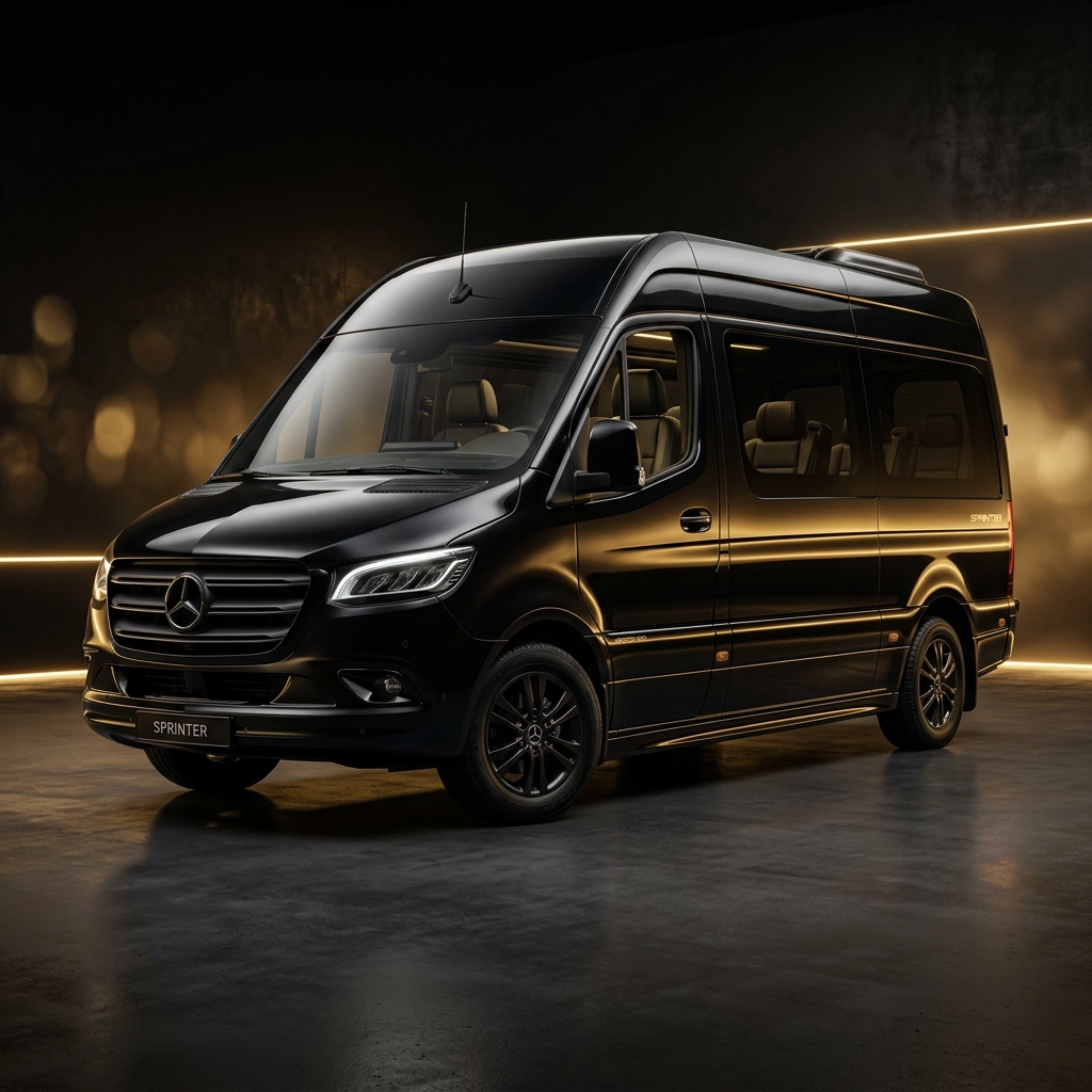 Black Mercedes Sprinter executive minibus